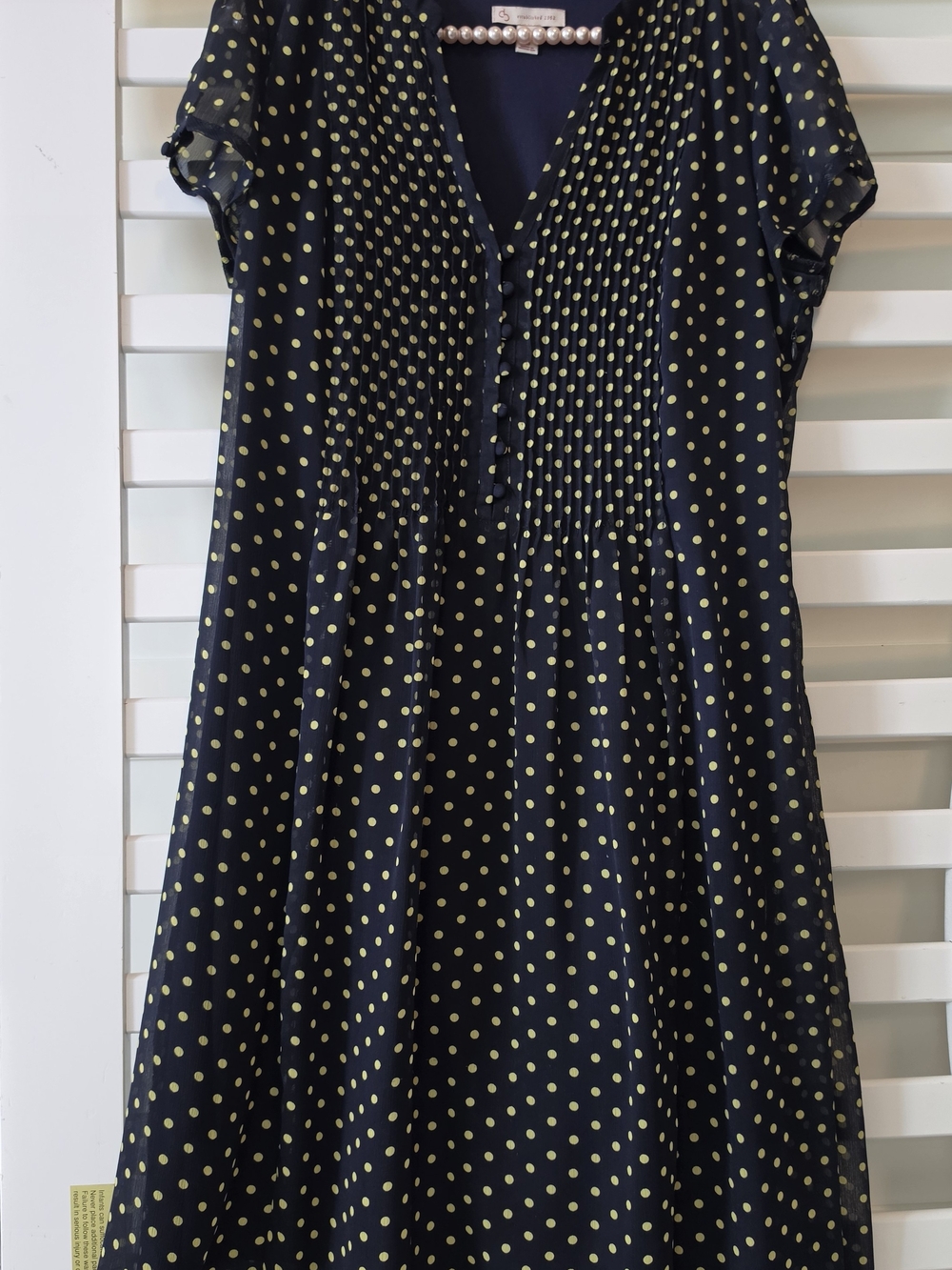 Kids Navy Blue Polka Dot Dress with Yellow Dots